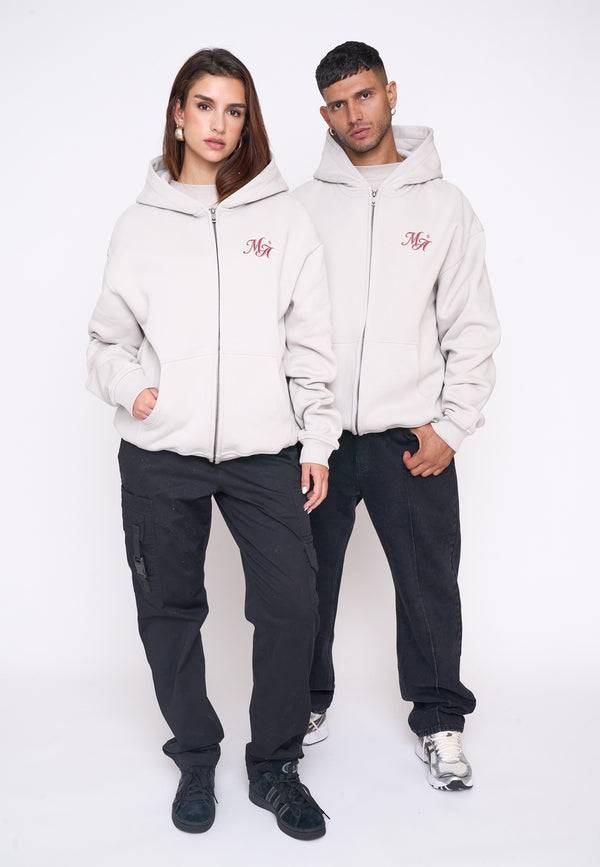 Multiply Spparel Oversize Zip Hoodie COMPETITION Dove Clearance-Verkauf