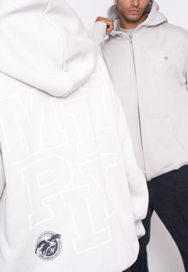 Multiply Spparel Oversize Zip Hoodie LIBRARY Dove Fabrikladen
