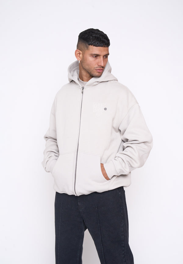 Multiply Spparel Oversize Zip Hoodie LIBRARY Dove Fabrikladen