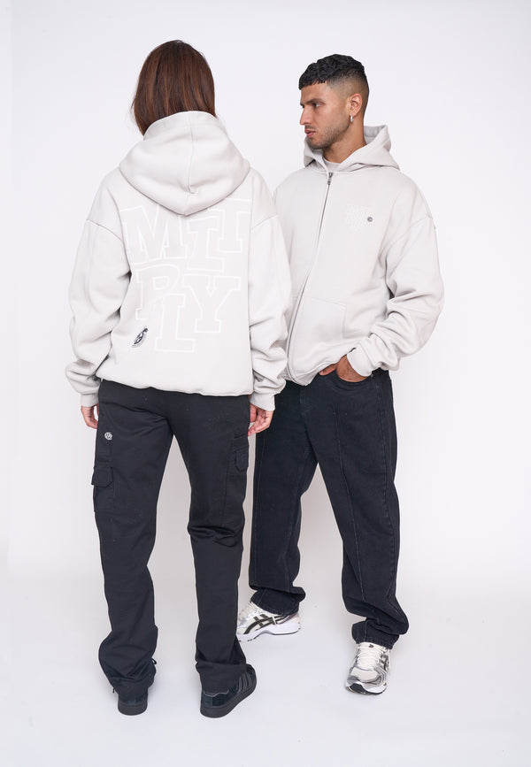 Multiply Spparel Oversize Zip Hoodie LIBRARY Dove Fabrikladen