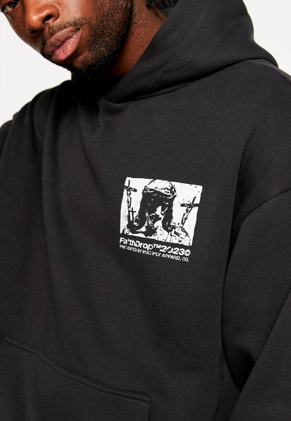 Multiply Spparel Oversize Hoodie HEAVY BURDEN Black soda Washed Black Friday Preise