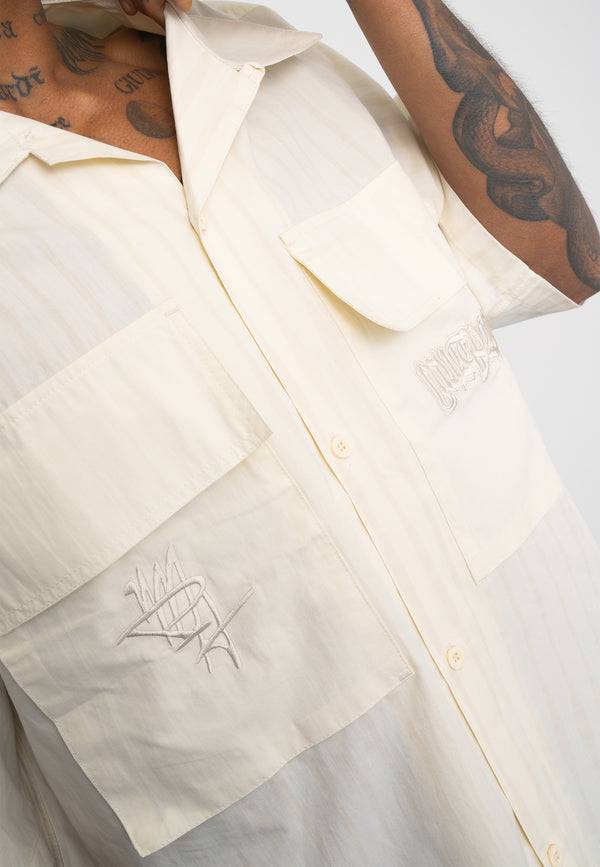 Multiply Spparel Oversize Shirt BARS White Asparagus Hotsell