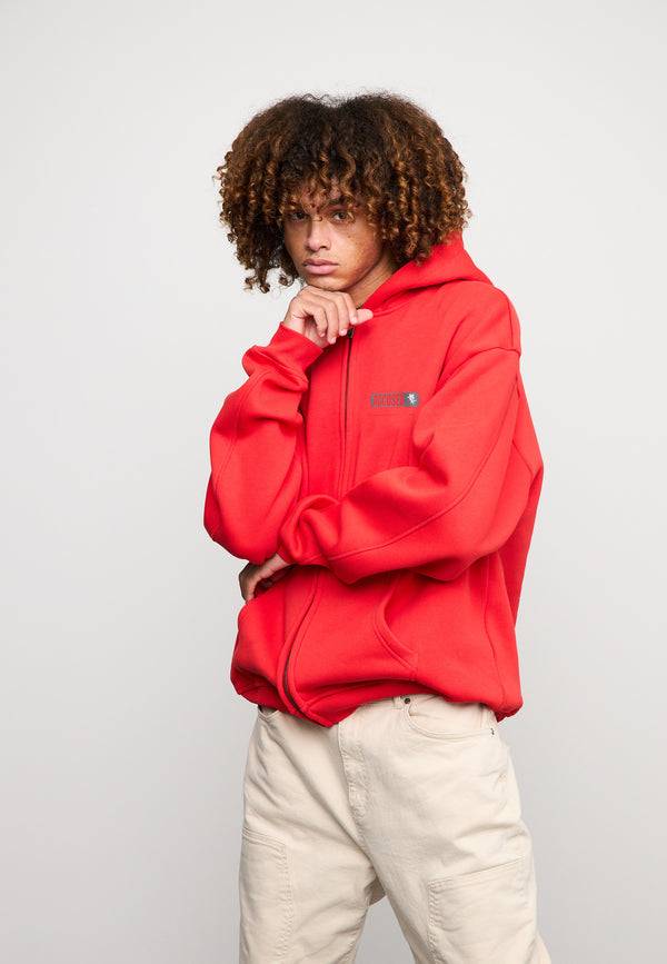 Multiply Spparel Oversize Zip Hoodie PAROLE Flame Scarlet Günstiger Verkauf