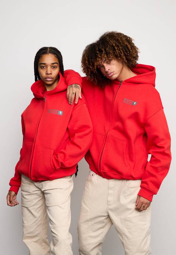 Multiply Spparel Oversize Zip Hoodie PAROLE Flame Scarlet Günstiger Verkauf