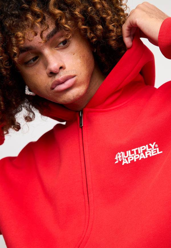 Multiply Spparel Oversize Zip Hoodie TRIAL Flame Scarlet Fabrikverkauf