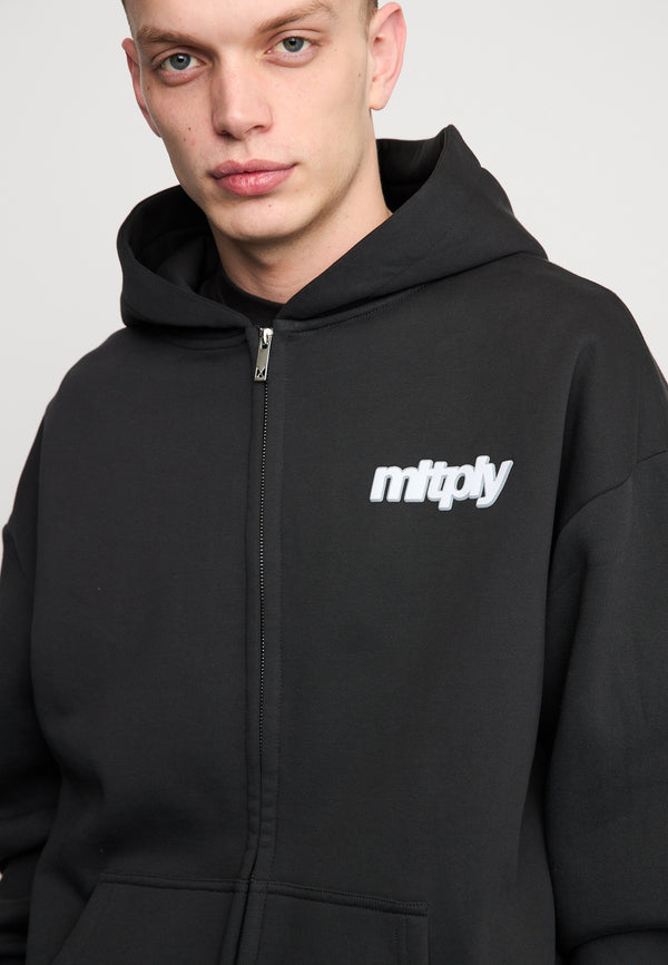 Multiply Spparel Oversize Zip Hoodie HEAT Black Soda Washed Fabrik Onlineshop