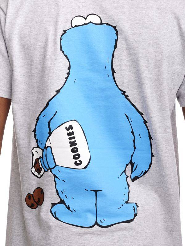 ﻿Nastrovje Potsdam Sesamstrasse Cookie Thief Herren T-Shirt grau meliert Jubiläumsangebot