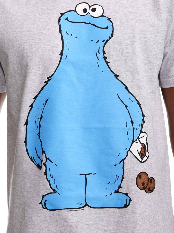 ﻿Nastrovje Potsdam Sesamstrasse Cookie Thief Herren T-Shirt grau meliert Jubiläumsangebot