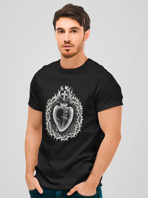 Nastrovje Potsdam Vive Maria Holy Heart T-Shirt Herren T-Shirt schwarz
