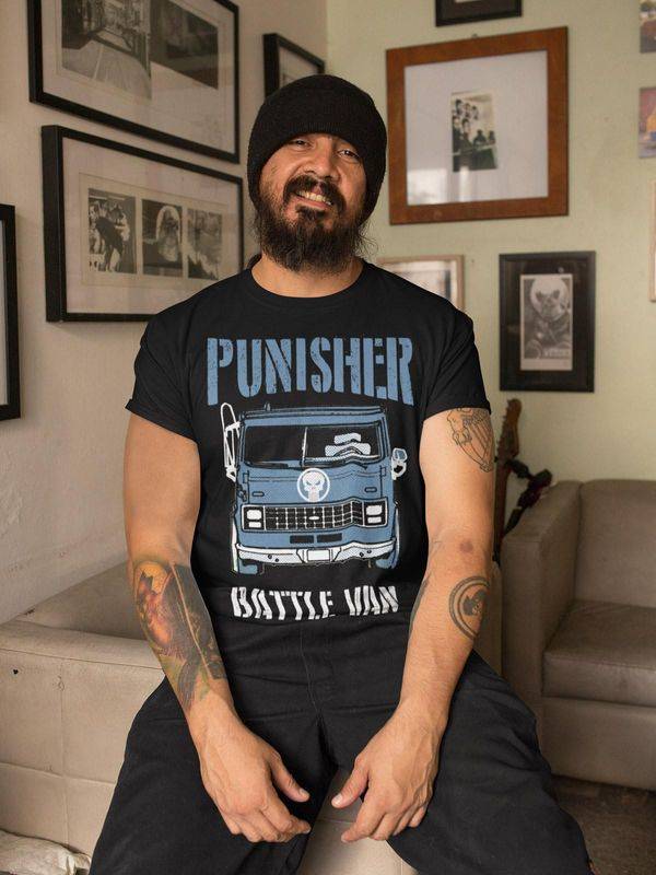 Nastrovje Potsdam The Punisher Battle Van II Herren T-Shirt schwarz Räumungsverkauf