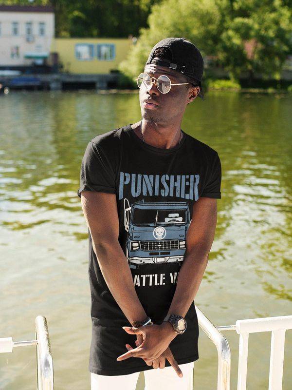 Nastrovje Potsdam The Punisher Battle Van II Herren T-Shirt schwarz Räumungsverkauf
