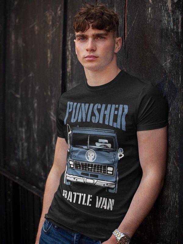 Nastrovje Potsdam The Punisher Battle Van II Herren T-Shirt schwarz Räumungsverkauf