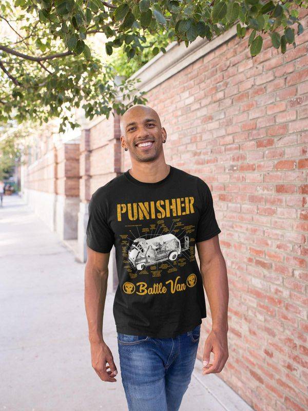 Nastrovje Potsdam The Punisher Battle Van Herren T-Shirt schwarz Kauf eins, bekomm eins gratis