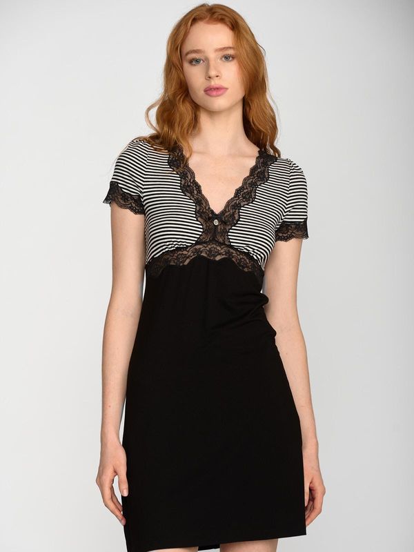 Nastrovje Potsdam Vive Maria Ahoi Girl Damen A-Linien-Kleid schwarz/weiß Kostenloser Versand international