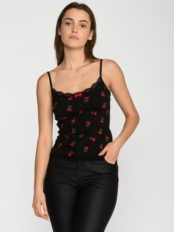 Nastrovje Potsdam Pussy Deluxe Cherries Classic Top female schwarz/allover Rabatte dieses Monats