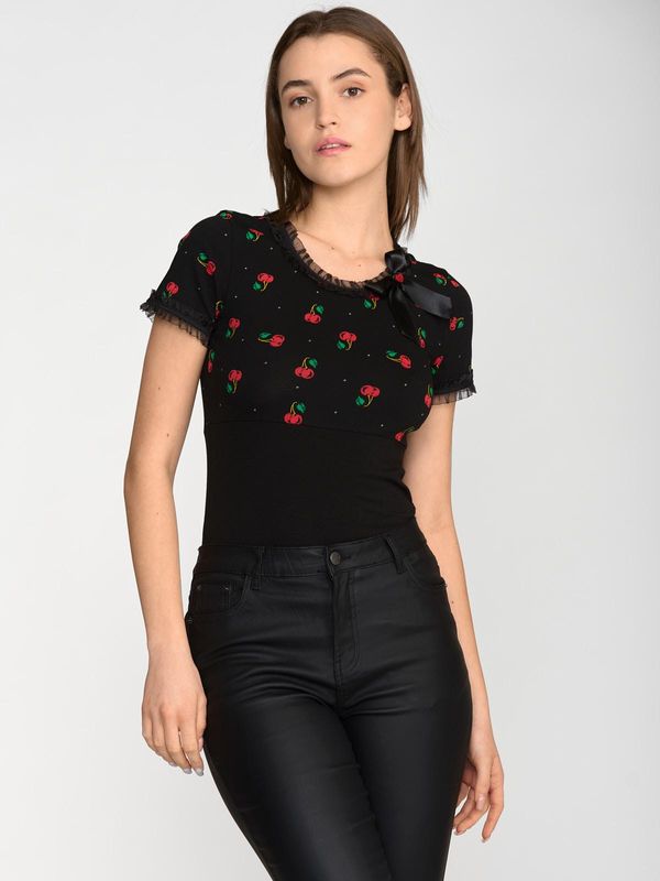 Nastrovje Potsdam Pussy Deluxe Bow On Cherries Shirt female schwarz/allover 2025