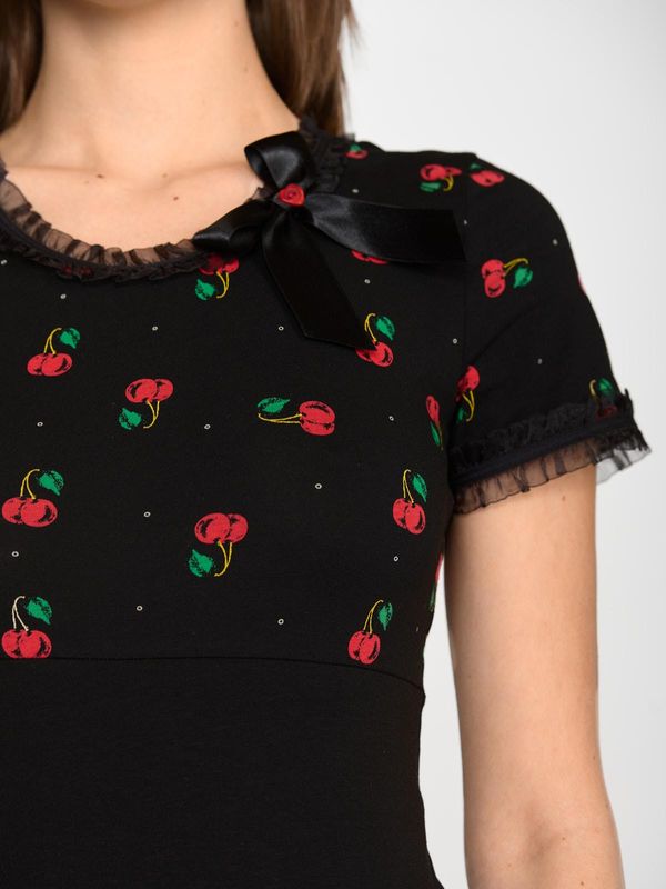 Nastrovje Potsdam Pussy Deluxe Bow On Cherries Shirt female schwarz/allover 2025