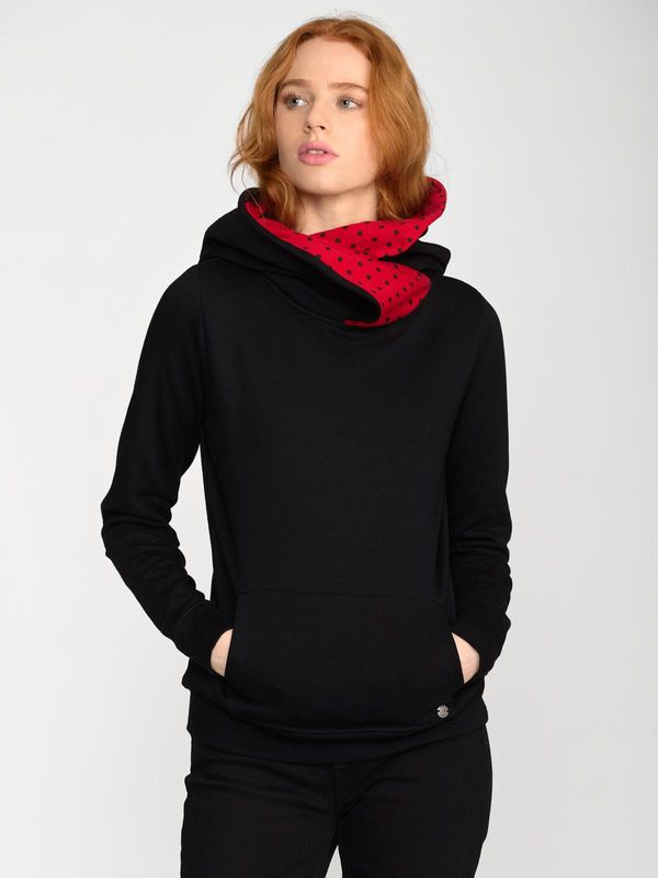 Nastrovje Potsdam Pussy Deluxe Black Dotties On Red Hoodie Damen Schalkragenpullover schwarz/allover Angebote