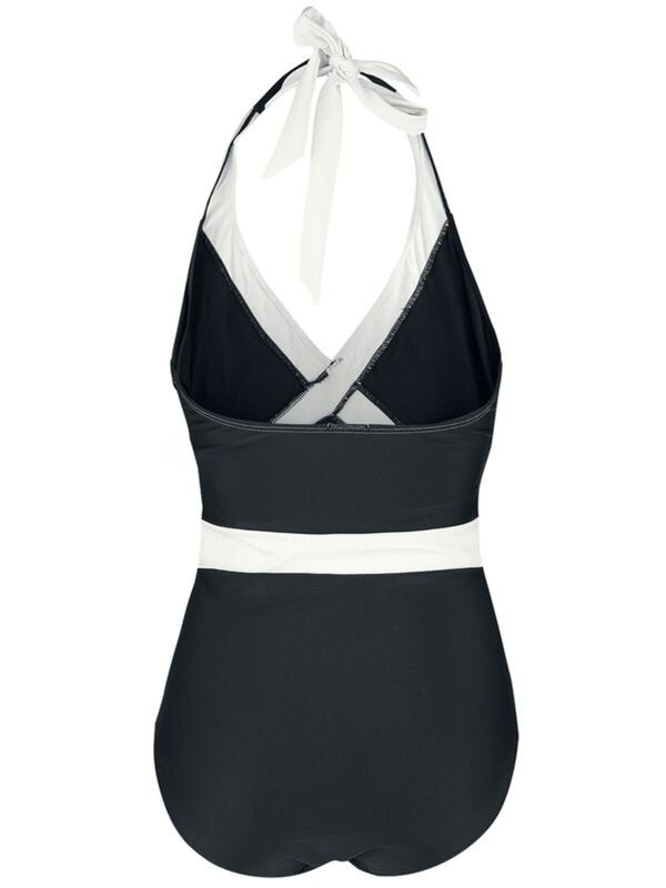 Nastrovje Potsdam Pussy Deluxe Criss Cross Damen Badeanzug schwarz/weiß Limitierter Zeitrabatt