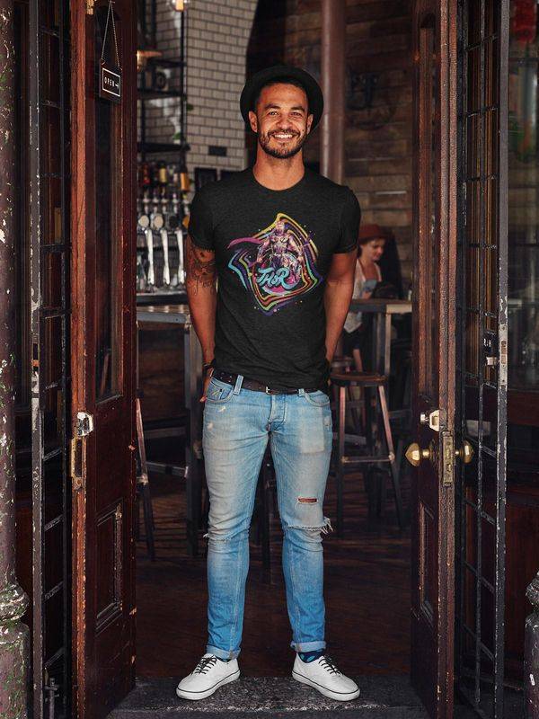 Nastrovje Potsdam Thor Retro Print Herren T-Shirt schwarz Saisonschlussverkauf