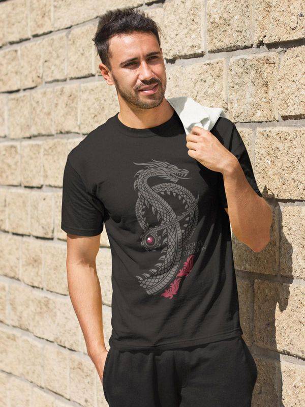 Nastrovje Potsdam House of the dragon Logo Herren T-Shirt schwarz Cyber Monday