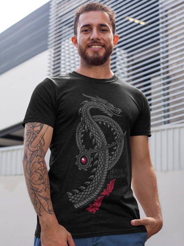 Nastrovje Potsdam House of the dragon Logo Herren T-Shirt schwarz Cyber Monday