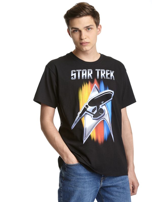 Nastrovje Potsdam Star Trek Shining Badge Herren T-Shirt schwarz Vatertagsangebot
