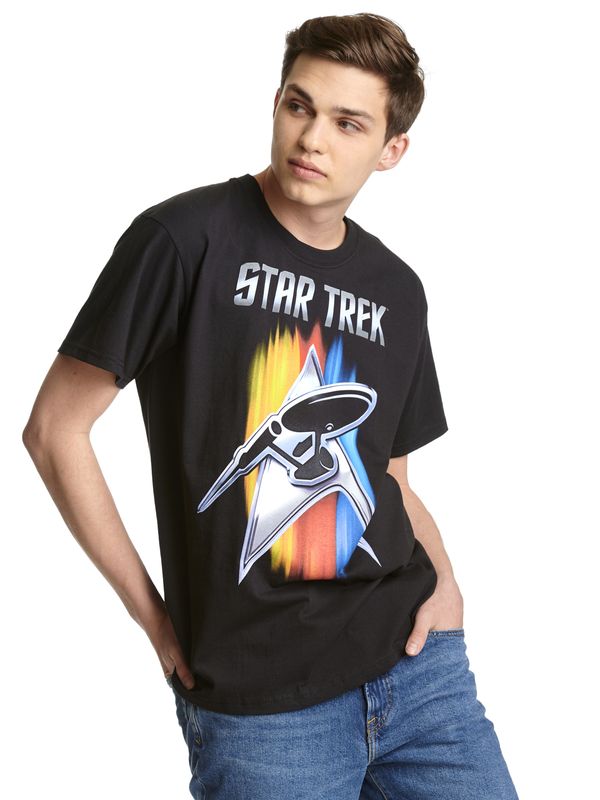 Nastrovje Potsdam Star Trek Shining Badge Herren T-Shirt schwarz Vatertagsangebot