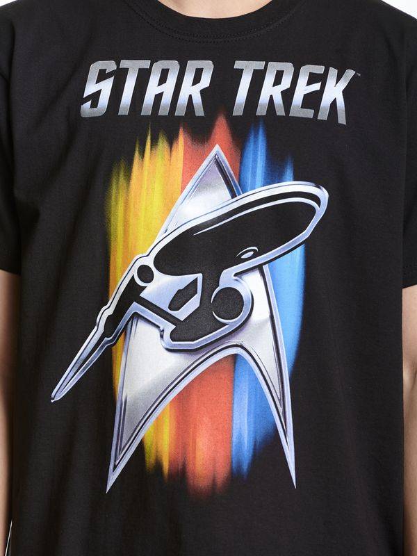Nastrovje Potsdam Star Trek Shining Badge Herren T-Shirt schwarz Vatertagsangebot