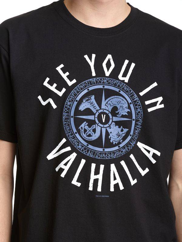 Nastrovje Potsdam Vikings Valhalla See you in Valhalla Herren T-Shirt schwarz Heißer Verkauf
