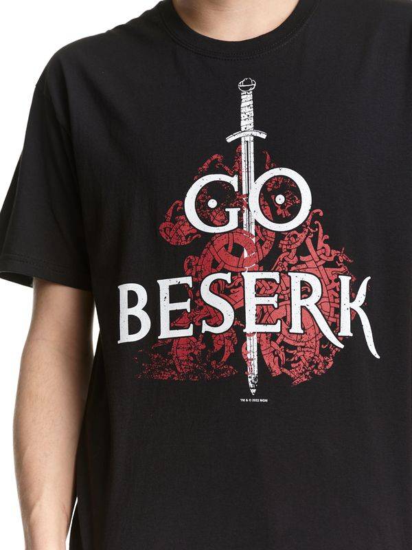 Nastrovje Potsdam Vikings Valhalla Go Beserk Herren T-Shirt schwarz Neueste Mode