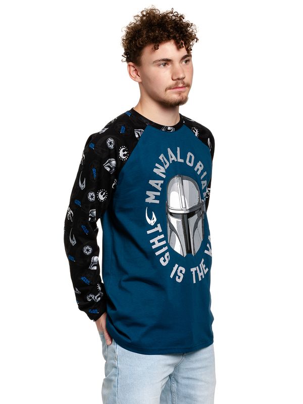 Nastrovje Potsdam The Mandalorian The Way Herren Langarmshirt schwarz/blau Online Outlet