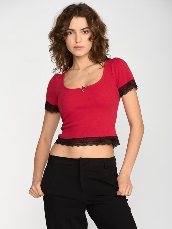 Nastrovje Potsdam Vive Maria Sweet Cropped Shirt Damen T-Shirt rot Räumungsverkauf