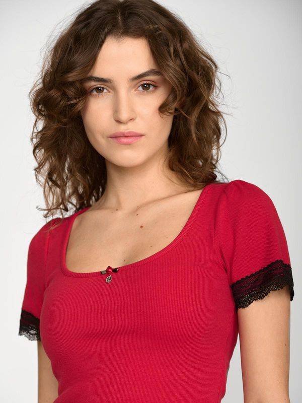 Nastrovje Potsdam Vive Maria Sweet Cropped Shirt Damen T-Shirt rot Räumungsverkauf