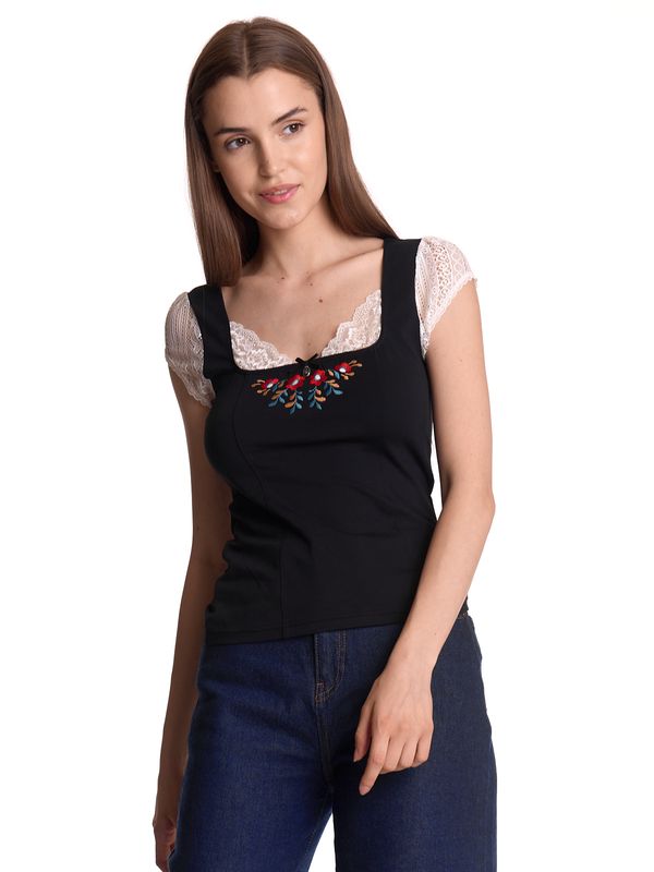 Nastrovje Potsdam Vive Maria Meadow Kiss Damen Spitzentop schwarz/creme VIP-Rabatte