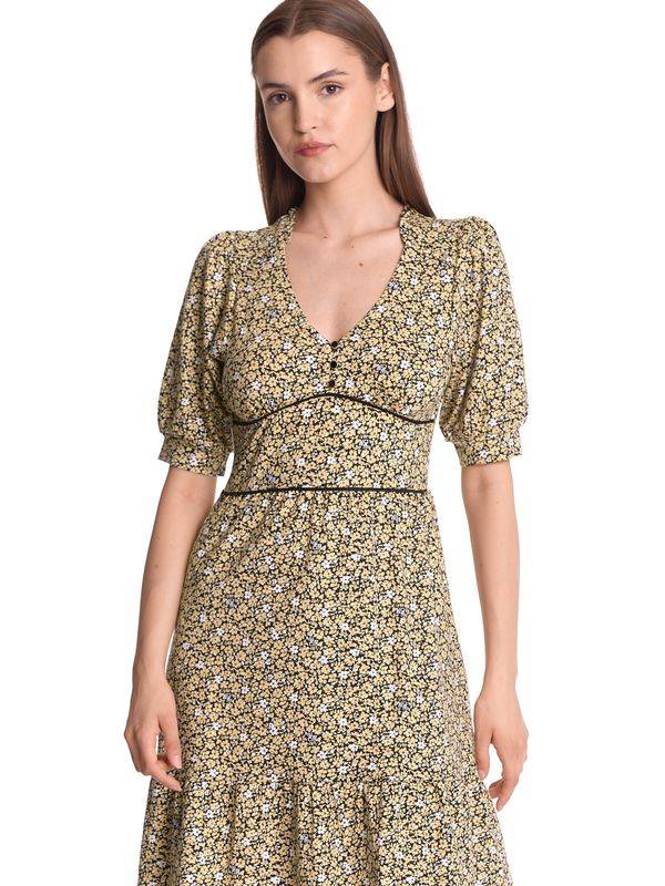 Nastrovje Potsdam Vive Maria Golden Flower Damen A-Linien-Kleid dunkelgelb allover Letzte 2 Tage