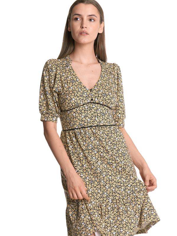 Nastrovje Potsdam Vive Maria Golden Flower Damen A-Linien-Kleid dunkelgelb allover Letzte 2 Tage