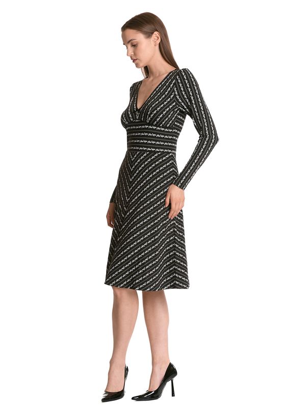 Nastrovje Potsdam Vive Maria Dandy Stripes Damen A-Linien-Kleid schwarz allover Letzter Tag