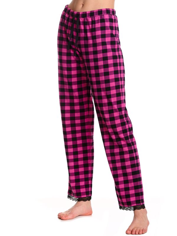 Nastrovje Potsdam Pussy Deluxe Pink Checkered Damen Schlafhose schwarz/lightpink Kostenloser Versand international