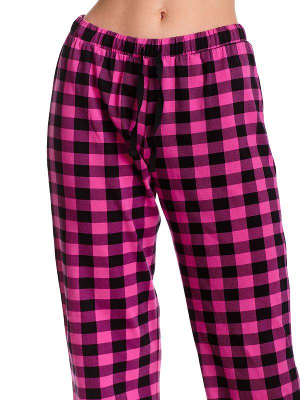 Nastrovje Potsdam Pussy Deluxe Pink Checkered Damen Schlafhose schwarz/lightpink Kostenloser Versand international