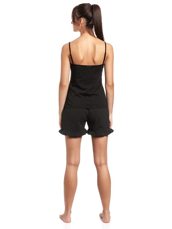 Nastrovje Potsdam Pussy Deluxe Dotties Damen Pyjama schwarz allover zollfrei
