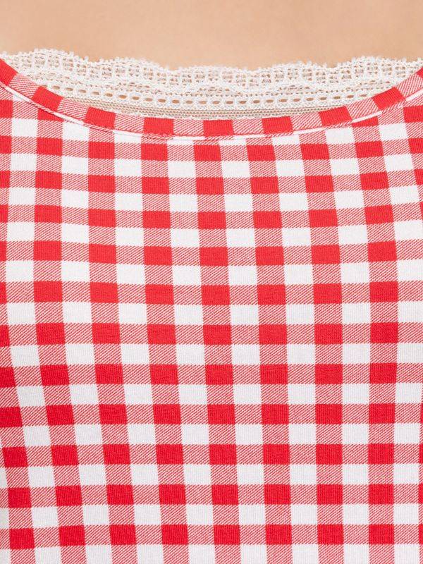 Nastrovje Potsdam Pussy Deluxe Red Plaid Damen Pyjama rot allover Rabatte dieses Monats