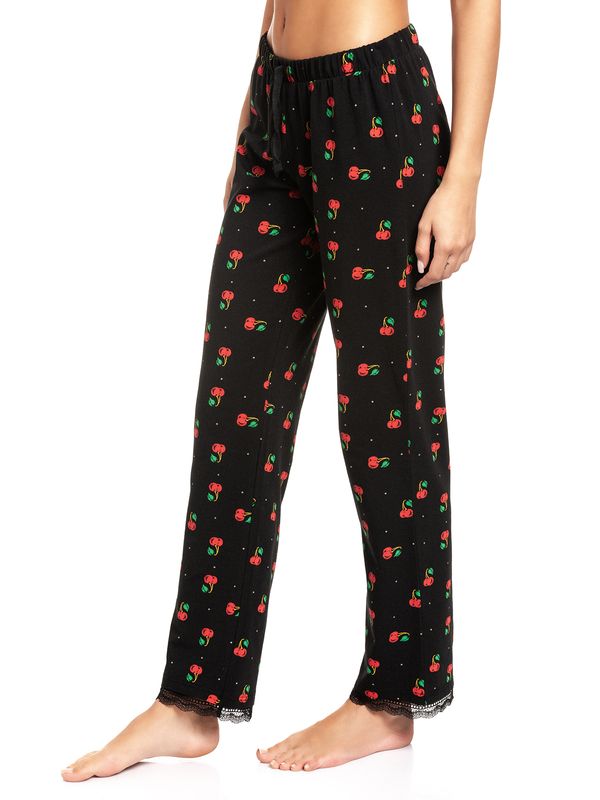 Nastrovje Potsdam Pussy Deluxe Cherries Damen Schlafhose schwarz allover 2025