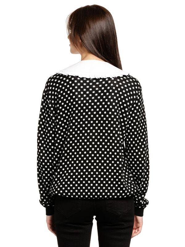 Nastrovje Potsdam Pussy Deluxe Dotties Damen Strickpullover schwarz allover Outlet