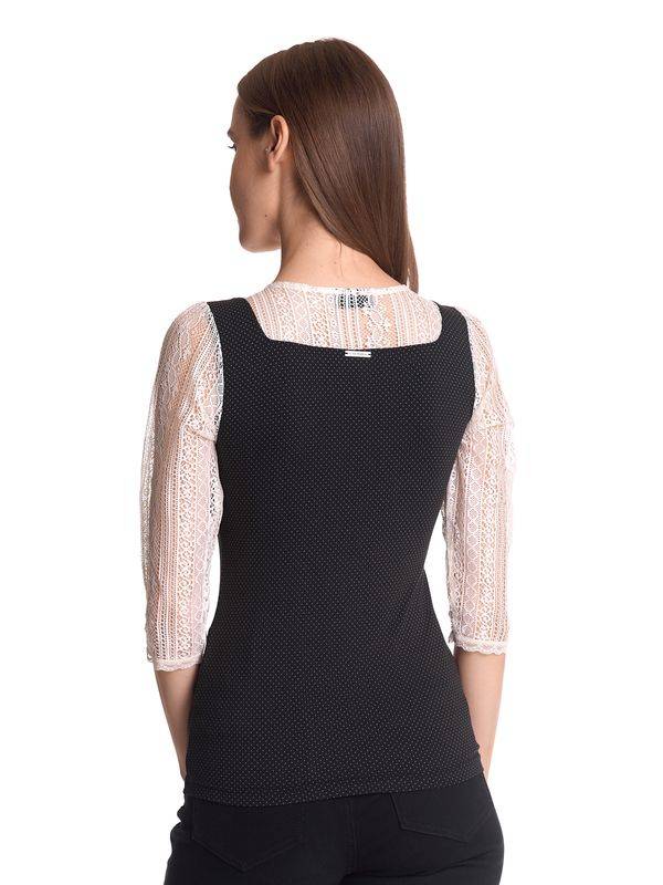 Nastrovje Potsdam Vive Maria Meadow Girl Damen 3/4-Arm-Shirt creme/schwarz allover Heißer Verkauf