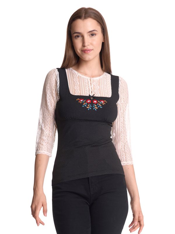 Nastrovje Potsdam Vive Maria Meadow Girl Damen 3/4-Arm-Shirt creme/schwarz allover Heißer Verkauf