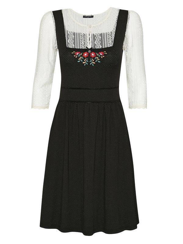 Nastrovje Potsdam Vive Maria Meadow Girl Damen A-Linien-Kleid creme/schwarz Top Angebot