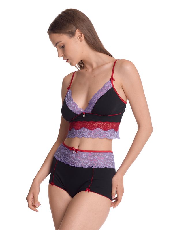 Nastrovje Potsdam Vive Maria Lavender Love Damen Wäscheset: Top mit Panty lilac/black Saisonale Angebote