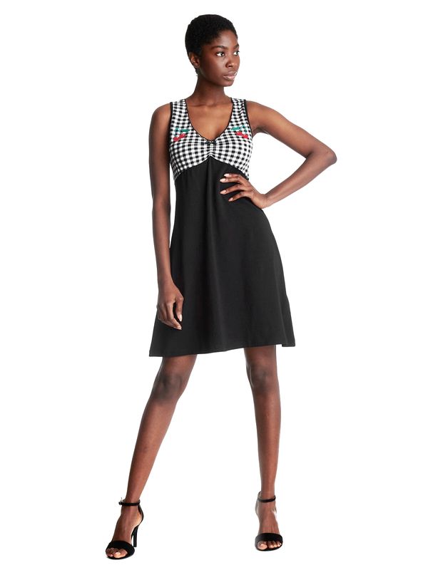 Nastrovje Potsdam Pussy Deluxe Vichy Cherry Damen A-Linien-Kleid schwarz/allover Neueste Stile