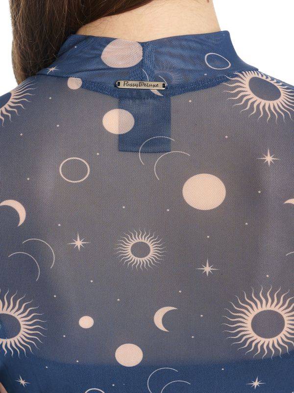 Nastrovje Potsdam Pussy Deluxe Celestial Blue Mystic Damen 2-in-1-Kleid blau allover Zeitbegrenzte Promotion